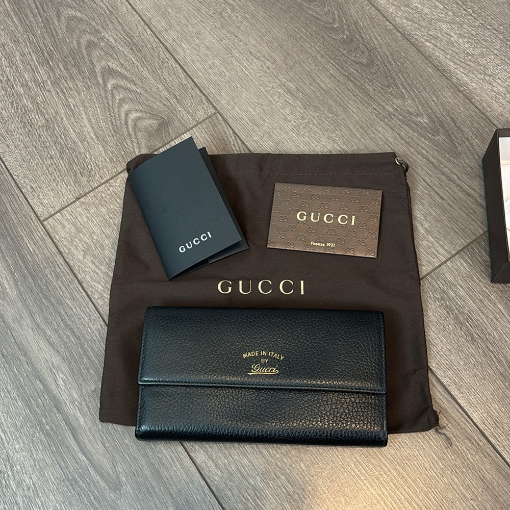Gucci Black Leather Continental Wallet with Box and Dustbag - Picture 3 of 8